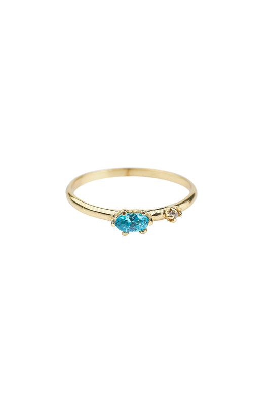 Ringen-  double blue ring - Brass