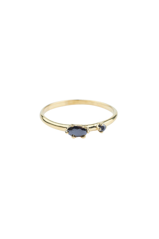 Ringen - double onyx ring - Brass