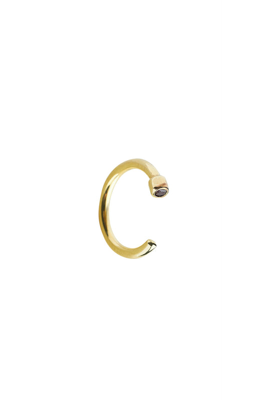 Oorbellen - Cuff garnet p.p.- Gold plated