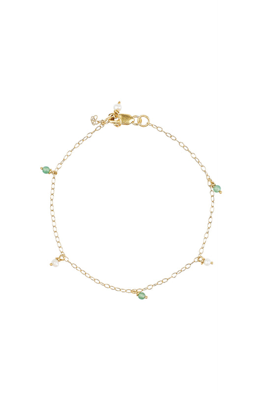 Armbanden - Pearl and aventurine - Gold plated