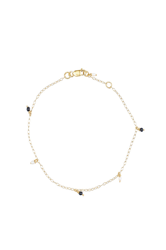 Armbanden - Pearl and onyx - Gold plated