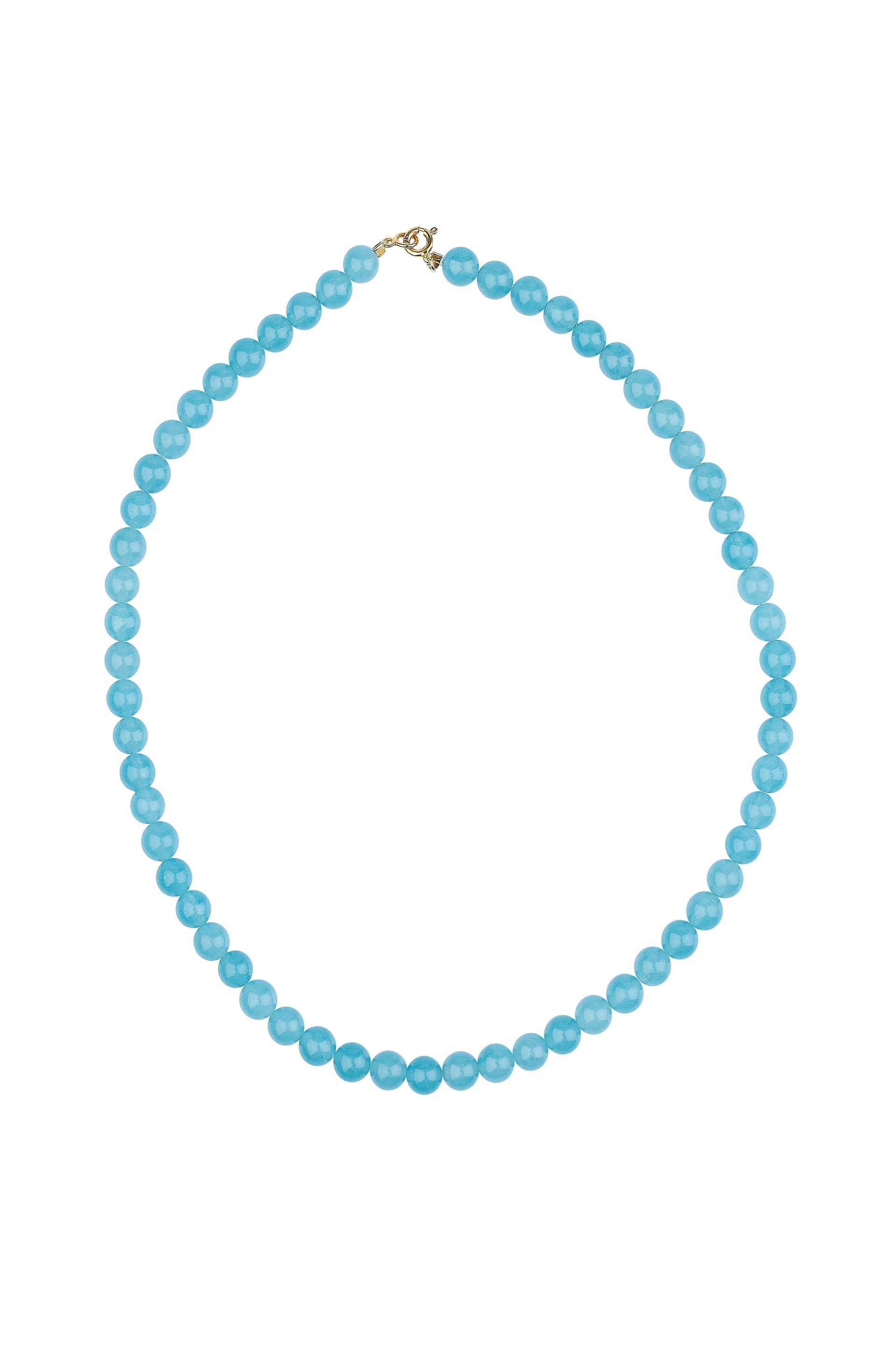 Kettingen -Beads aquamarine - Gold plated
