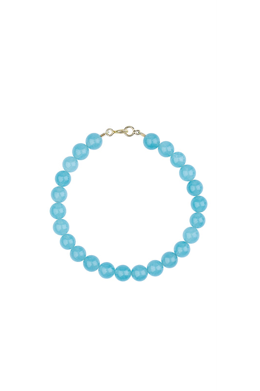 Bracelet beads aquamarine silver