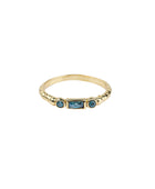 Ringen blue rectangle and round - Brass