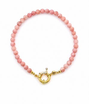 Bracelet pink stone big lock