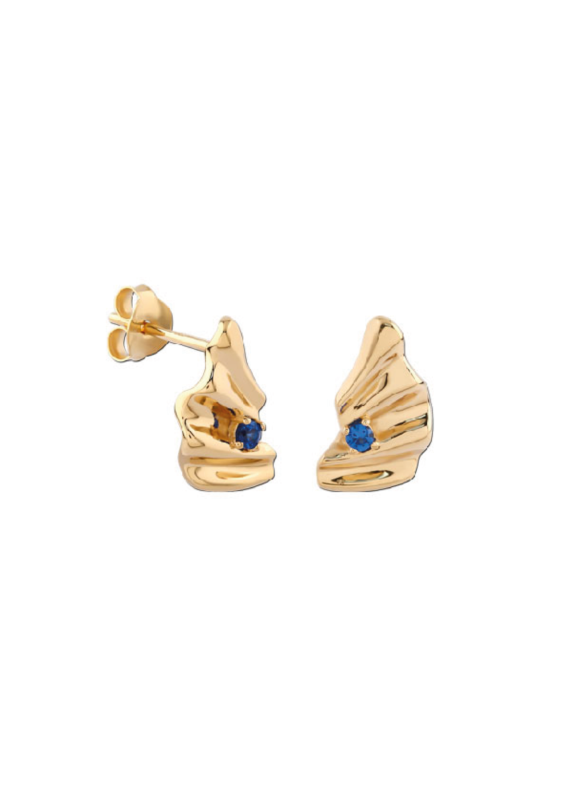 Wave stud earring g-p