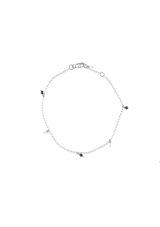 Armbanden - Pearl and onyx - Silver