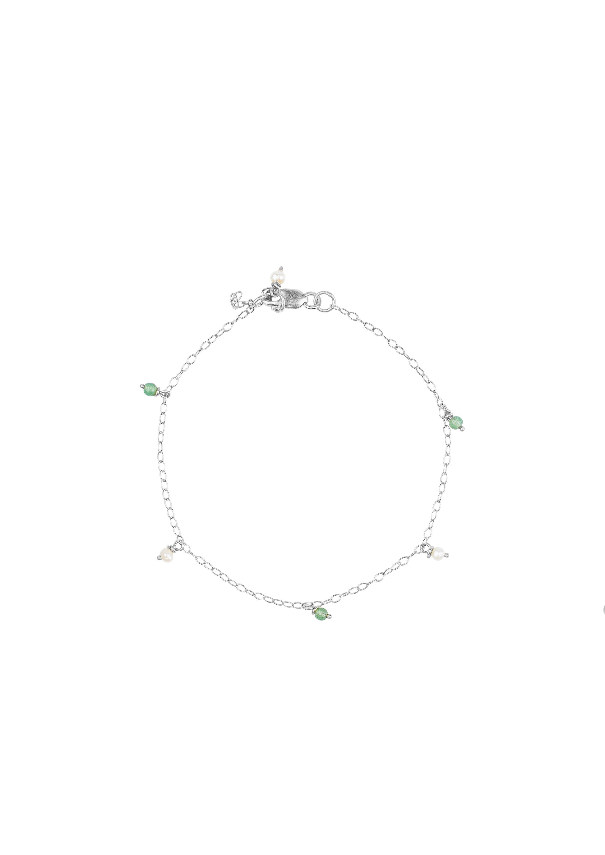 Armbanden - Pearl and aventurine - Silver