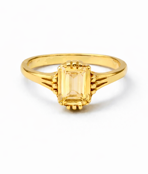 Brass vintage citrine ring