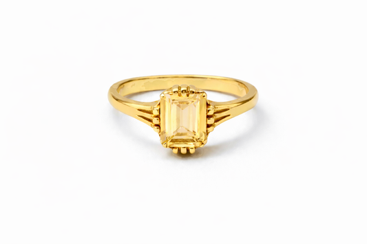 Brass vintage citrine ring