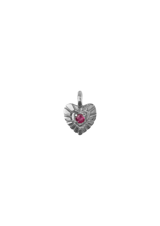 Pendants - Garnet heart - Silver