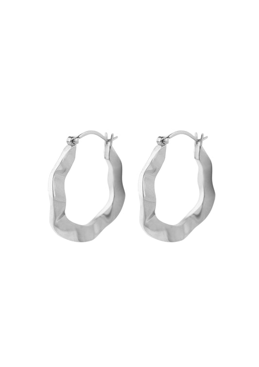 Oorbellen - Flat hoop - Silver