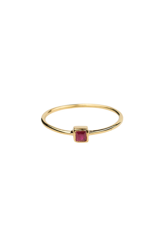 Ring square Ruby 14 crt