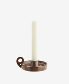 Stoneware candle holder beige