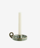 Stoneware candle holder green