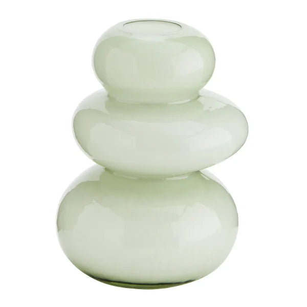 Round glass vase green