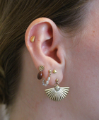 Silver middle fan earring