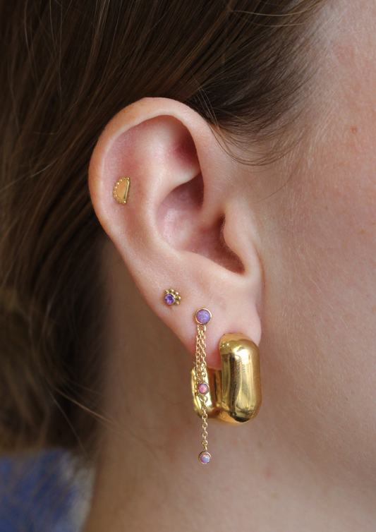 Purple rain chain earring g-p