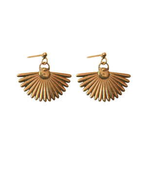 Big fan earring brass/g-p