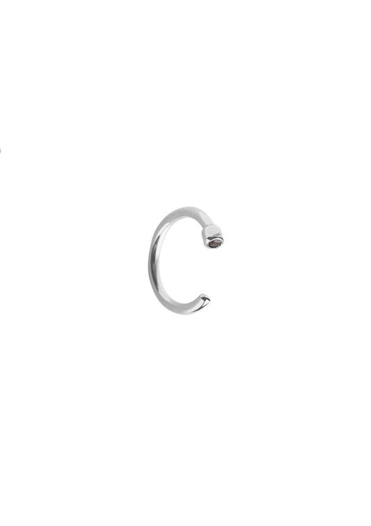 Oorbellen - Cuff garnet  p.p. - Silver