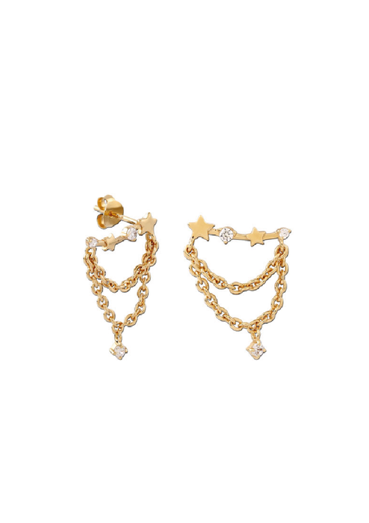 Zircon star chain earrings g-p