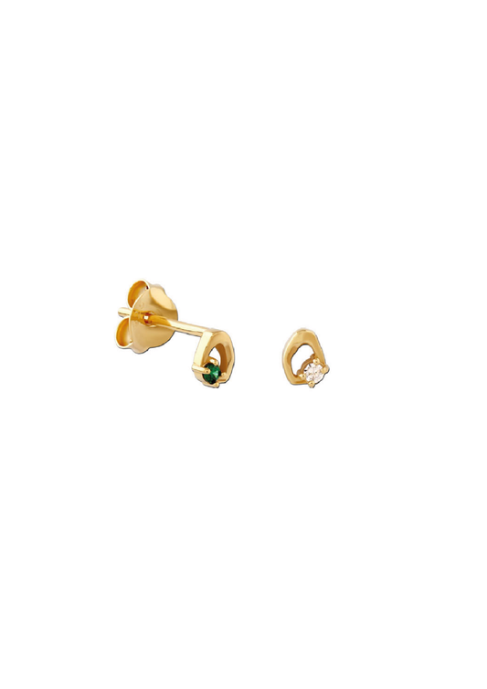 Shape stone stud earring g-p