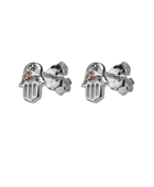 Silver hand stud earring