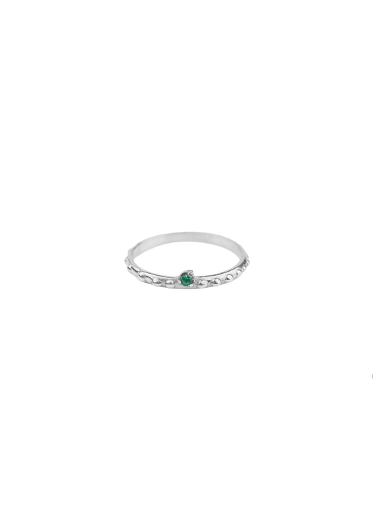 Ringen -twisted tiny stone - Silver