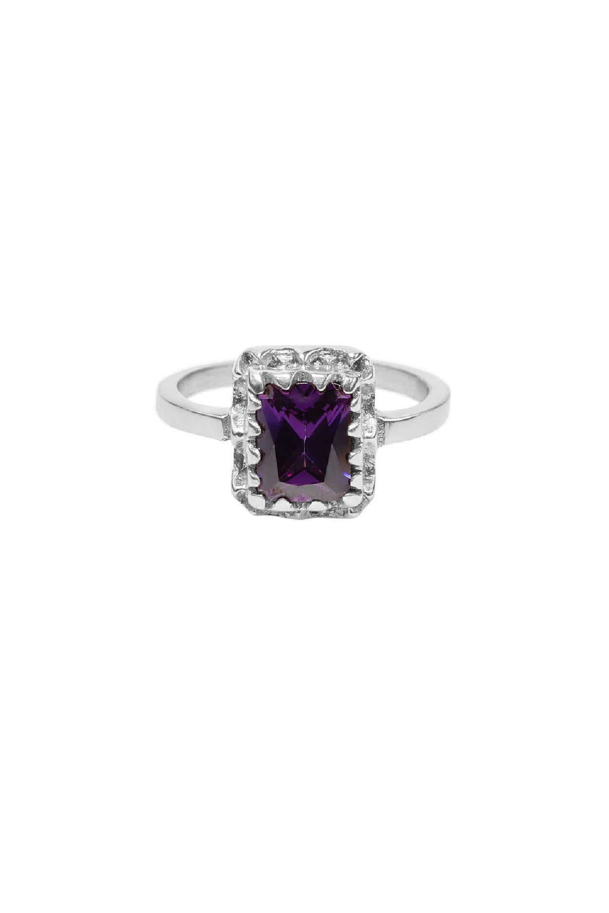 Silver big purple zircon