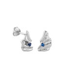 Silver wave stud earring
