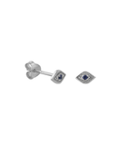Silver blue eye stud earring