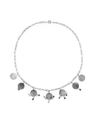 Coin necklace white brass