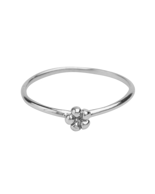Silver bold flower ring