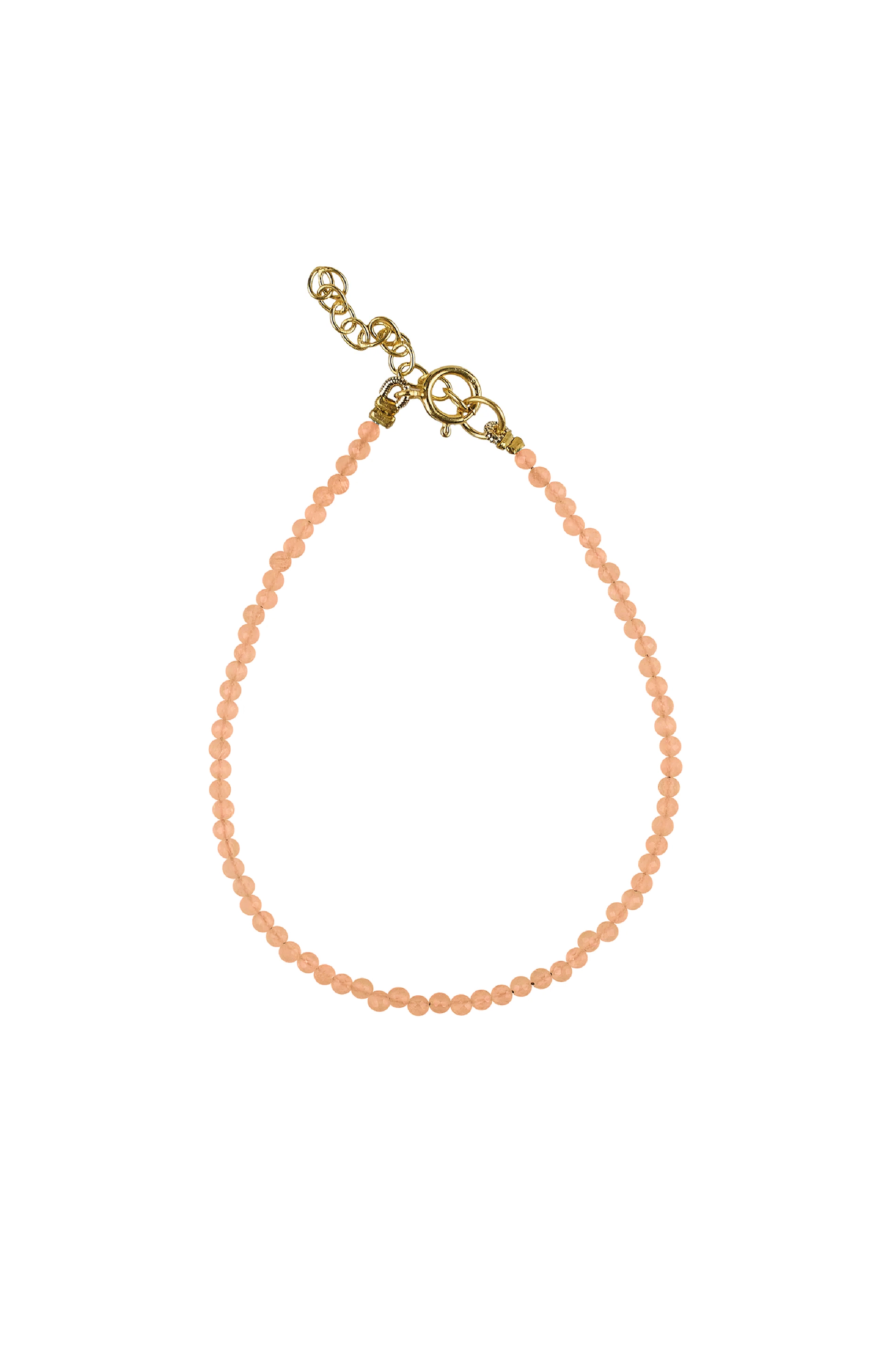 Bracelet peach moonstone with g-p lock