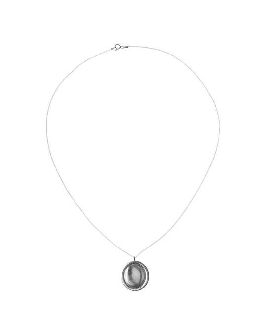 Silver necklace curb bold coin
