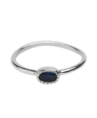 Silver ring side oval