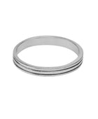 Silver thin stripe band ring