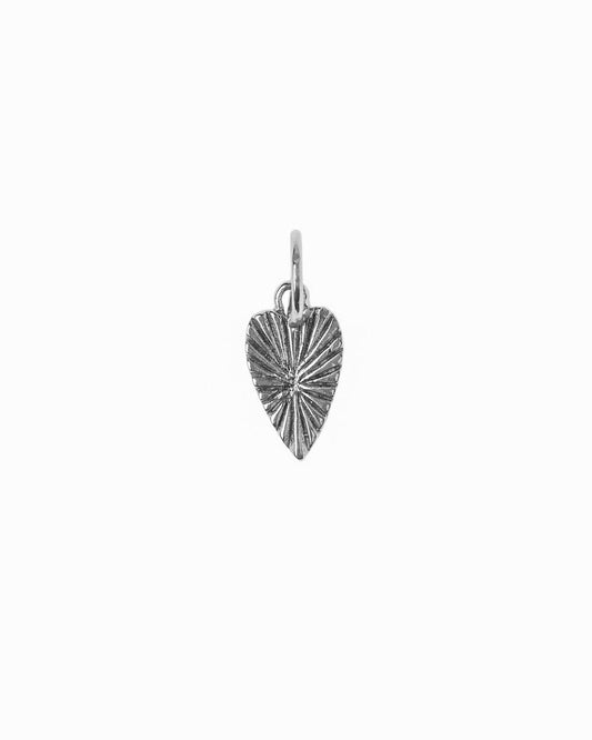 Silver heart pattern charm