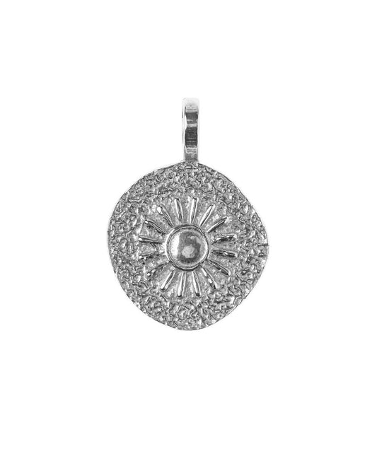 Coin sun white brass