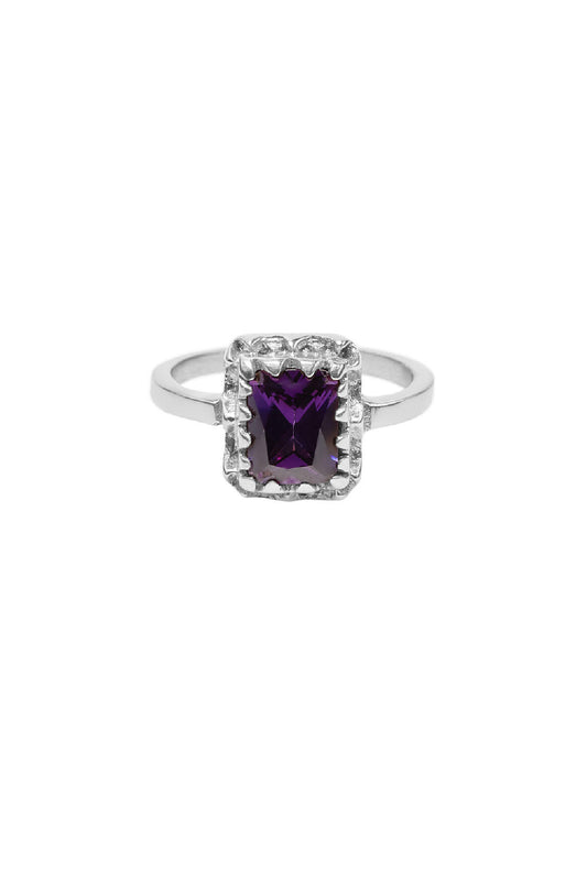 Silver big purple zircon