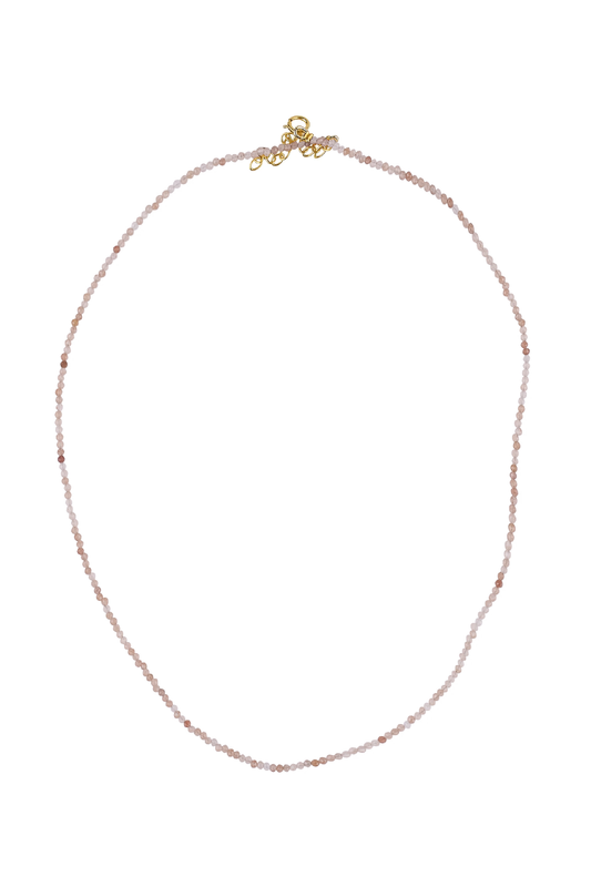 Necklace pink strawberry quartz with g-p lock