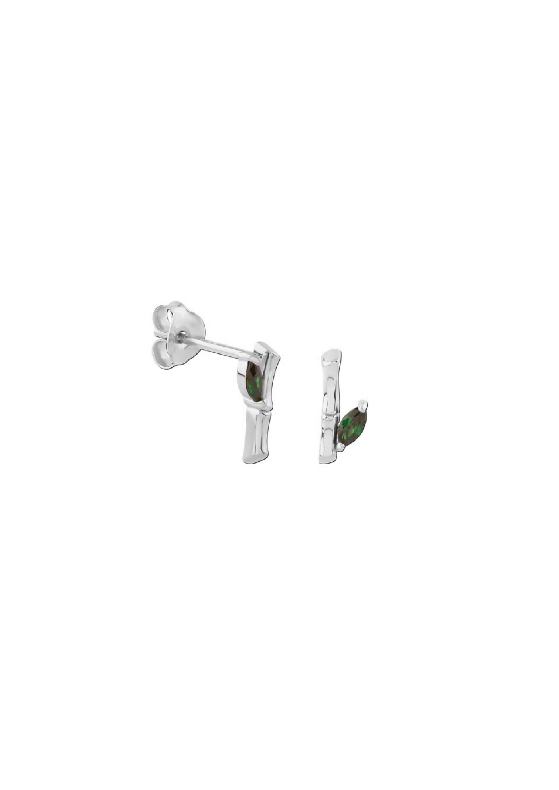 Silver bamboe stud earring