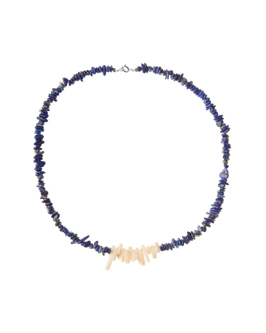 lapis lazulli necklace with silver lock