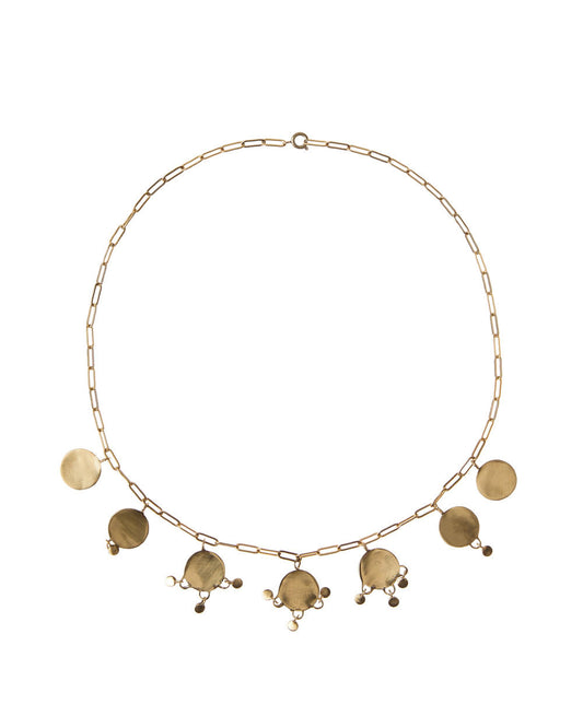 Coin necklace brass