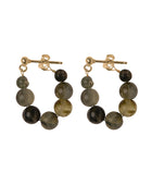 Small green stone dot earring g-p