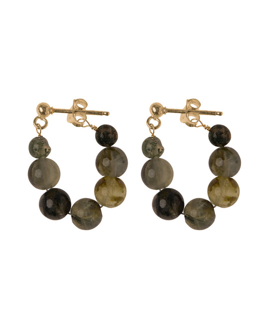 Small green stone dot earring g-p