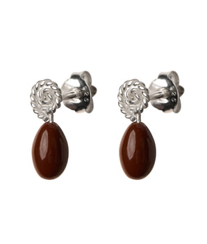 Silver resin bead earring