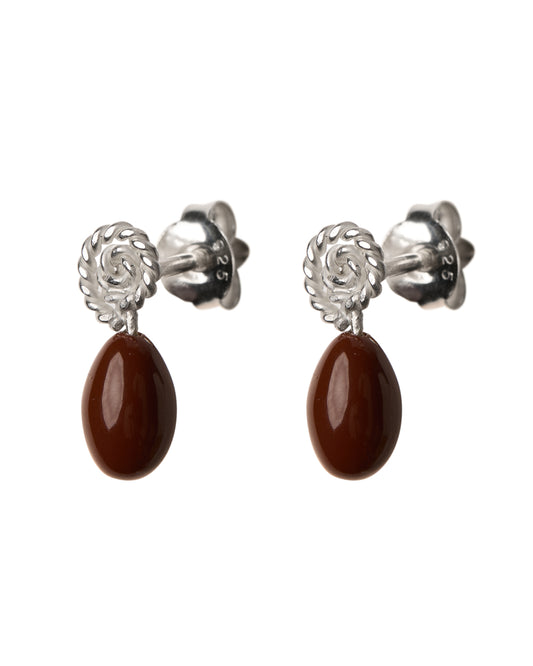Silver resin bead earring