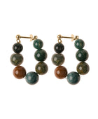 Big green stone dot earring g-p