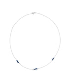 Silver necklace blue stone